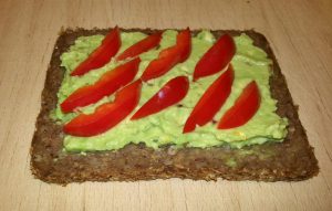 Pumpernickel slice with bell pepper. © A. Johannesson