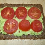 Pumpernickel slice with tomatoes