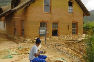 Cob house construction